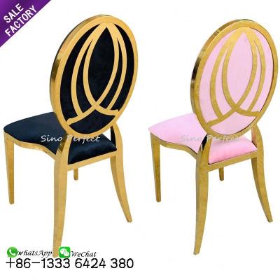 China Contemporary Cheap Party Restaurant Wedding Metal Dining Event Hall Hotel Stainless Steel Wedding Banquet Chairs for sale