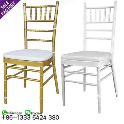 China Modern Top Selling White Stackable Metal Wedding Chairs For Wedding Reception for sale