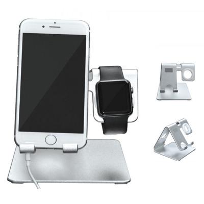 China 2 in 1 Stand Betsen 2 in 1 Innovative Universal Lazy Aluminum Alloy Metal Stand Desk Mount for iPhone and Apple Watch Series for sale