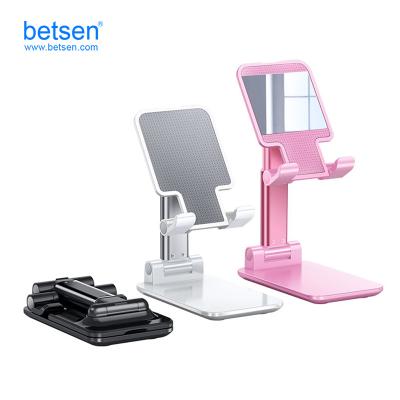 China Firmly Stable Mobile Phone Stand, Tablet Stand Below 12.9 Inch, Betsen Adjustable Angle Waist Foldable Mobile Phone Bracket for Desktop for sale