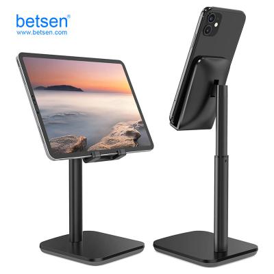 China Firmly Betsen Stable Improved Height Angle Adjustable Mobile Phone Dock Holder for Office Desk Compatible with All Phone for sale