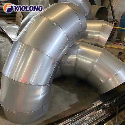 China 304 Segment Bending Ventilation 4 Inch Pipe Fitting Stainless Steel Exhaust Elbow for sale