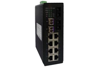 China Black Color Industrial Managed Ethernet Switch 10 Port Metal Housing Design for sale