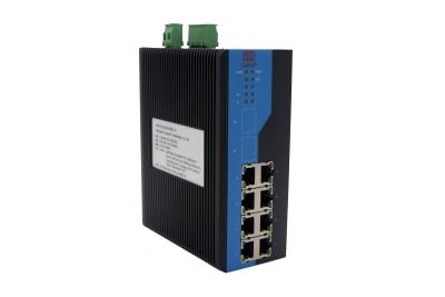 China IP40 Metal Housing Industrial POE Switch 8 Port 100M -40℃~80℃ Operating Temp for sale