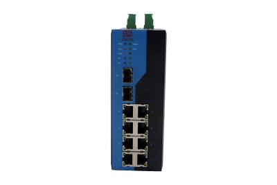 China DIN Rail Mounting Industrial POE Switch 8 100M Ports With 2 1000M SFP Slots for sale