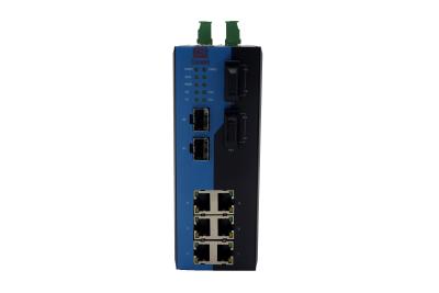 China Compact Industrial Managed Ethernet Switch 8 Port 100M With 2 1000M SFP Slots for sale