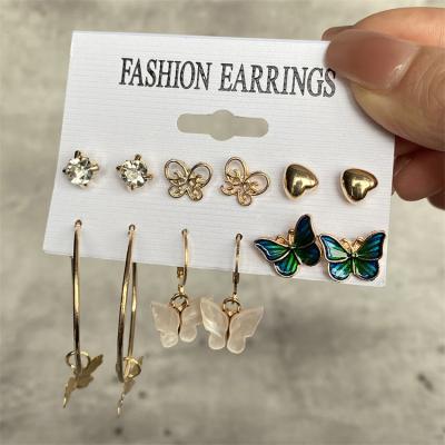 China Fashionable High Quality VVKME Butterfly Drop Stud Earrings Set Multiple Designs Bead Acrylic Dangle Package Circle Earrings For Women Jewelry for sale