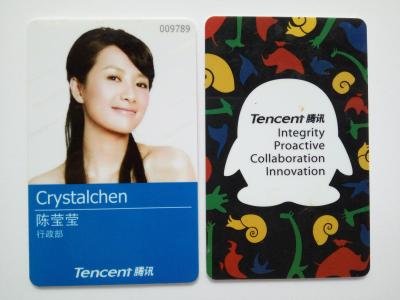 Китай Карточки удостоверения личности фото Tencent изготовленные на заказ с электрической функцией карточки IC продается