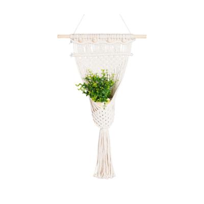 China High Quality Environmental Friendly Home Improvement Cotton Rope Hanging Basket Dried Flower Design Basket for sale