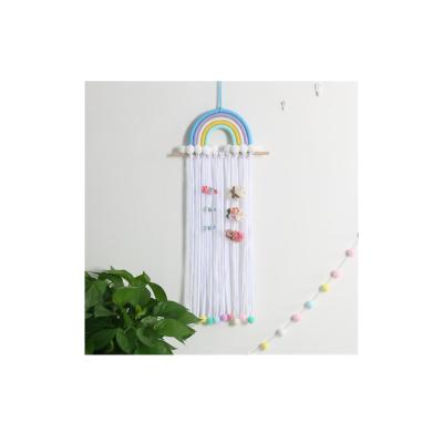 China Nordic Minimalist INS Hair Bulb Storage With Kids Room Wall Decor Woven Cotton Rope Handmade Rainbow for sale