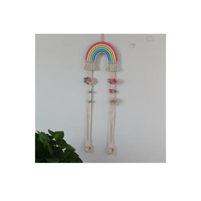 China Kids Rainbow Rope Cotton Rainbow Baby Room Storage Woven Pendant Minimalist Handmade Rainbow Storage Decoration Room for sale