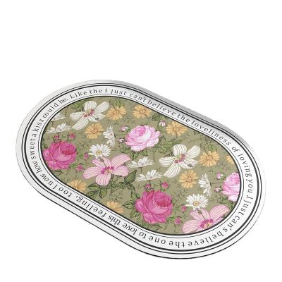 China Durable Diatom Floral Soft Non Slip Rustic Bathroom Mat Bath Covers For Bathroom for sale