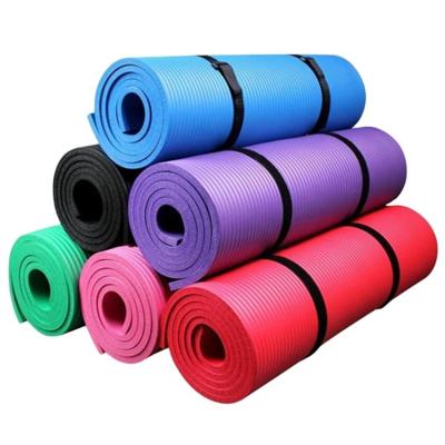 China Non-slip.waterproof Top Manufacturer Supply The Cheapest NBR Yoga Mat High Quality Eco-friendly Yoga Mat With Customized LOGO And Straps for sale