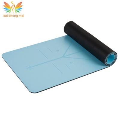 China Soft Natural Rubber PU Polyurethane Anti-Slip Leather Fitness Exercise Yoga Mat for sale