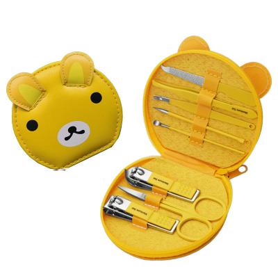 China Carry Promotional business gifts 8 pcs animal Bear Pig Frog Kitty design mini cute manicure set nail tools for sale