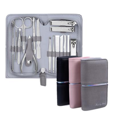 China Bag with gradient bar Hot selling products 2023 nail clippers pedicure kit tool stainless steel manicure set for promotion gifts for sale