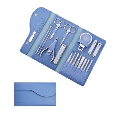 China Carry Wedding gift box self care manicure set nail clippers pedicure kit -18 pieces with PU leather bag for sale