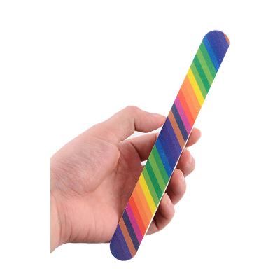 China Rainbow printing Professional customized grit nail files professional 100 180 240 80/80 100/180 nail files with custom logo for sale