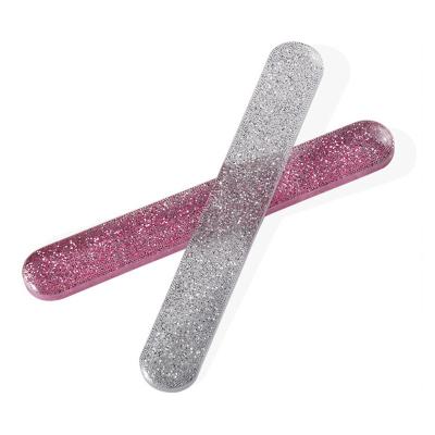 China With glue drops on top Disposable sponge crystal and buffer custom logo customized printed pink professional glass nail file with case for sale