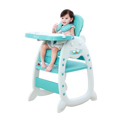 China Montasen Traditional Baby Elevated Feeding Chair Multifunctional Study Desk and Chair Plastic 3 in 1 Feeding Chair for sale