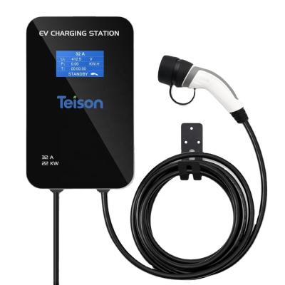 China Teison 22kw ev charging station china with TPU black cord ev charging cable TS-EVC22-001 for sale