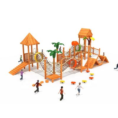 China Rope climbing tunnel wooden physical series for children outdoor playground zu verkaufen