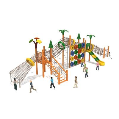 China Rope climbing tunnel wooden physical series for children outdoor playground KP-SWZD106 zu verkaufen