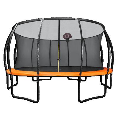 Cina 8ft wholesale fitness sports trampoline park with basketball frame and ladder in vendita