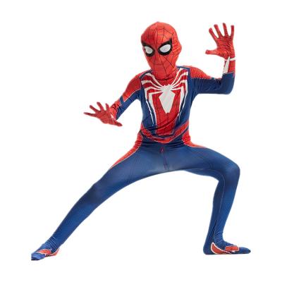 China Halloween Superhero 3D Style Silk Kids Costume Spandex Tight Jumpsuit Jumpsuit Kids Party Spiderman Cosplay Costume With Mask for sale