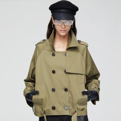 China Wholesale QUICK DRY Women's Fashion Solid Color Shorts Anorak Loose Double Breasted Jacket for sale