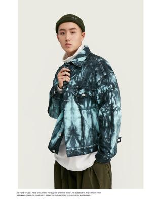 China OEM / ODM Sustainable Mens Cotton Denim Long Sleeves Fashion Tie Dye Washed Jacket for sale