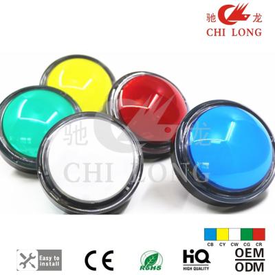 China Transparent Edge Commercial Arcade Machine Buttons 100mm Oven Style Head for sale