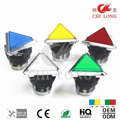 China Silver Plating Triangle Led Game Push Button For Pandora Box Arcade Game for sale