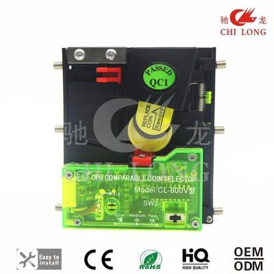 China Vertical Inserting Cpu Coin Selector Plastic Panel With Self Testing Alarm for sale