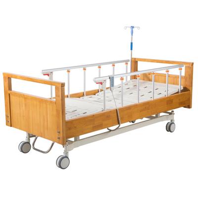 China Aluminum Hospital Bed 2 Functions Hospital Rails Hospital Solid Wooden Electric Side Beds for sale