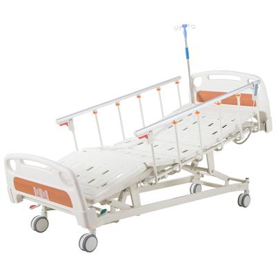 China 5 Functions Five Functions Electric Hospital Medical Bed With Aluminum Panels And Side Rails PP Wheels for sale