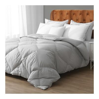 China Quality Guarantee Gray 100% Goose Down 90% Goose Feather Pieces Duvet Quilt Comforter For Bed for sale