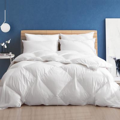 China 100% Cotton Customized Plumas White Ganso Washed Goose Down Feather Quilt Comforter Comforter Mattress With Organic Cotton Topcoat for sale