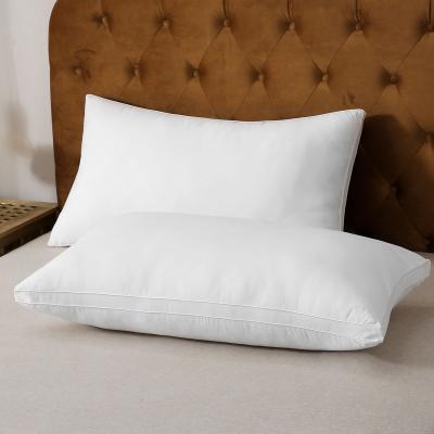 China Hot Sale 90% Anti Dust Mite White Goose Down Feather 100 Cotton Queen Hilton Down Pillow for sale