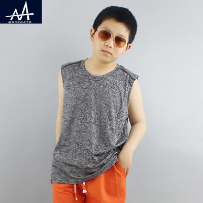 China Wholesale 2017 Kid Boy Kid Tank Top Boys Vest Polyester Singlet Age 8-14Y Kids Gym Breathable Running Gym Tops for sale