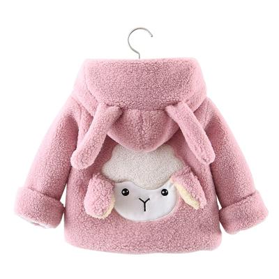 China 2020 Anti-wrinkle fashion kids thicken zipper coat winter coat plus velvet girl keep warm Hoodie top coat for sale