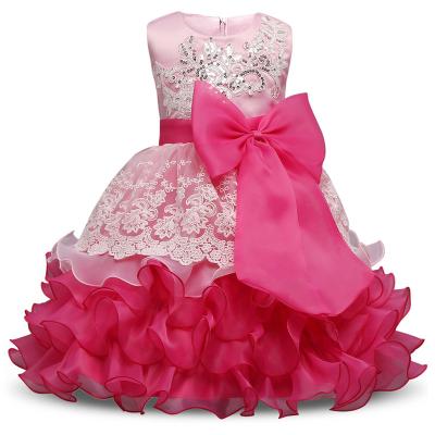 China 2017 Summer Bridesmaid Party Lace Middle Dress Princess Big Bow Dress for sale