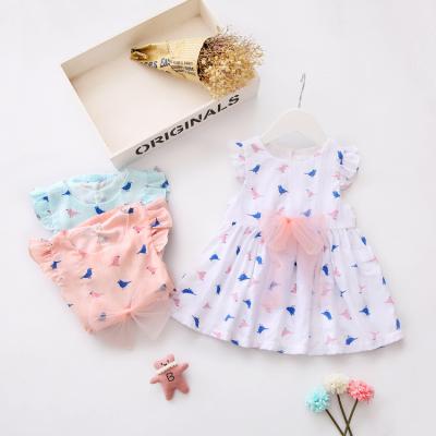 China 2017 Summer New Fashion Children's Breathable Chicken Bird Pattern Print Dress Korean Arrival Dress Designs For Baby for sale