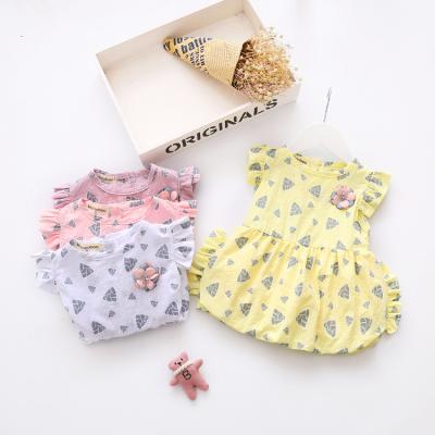 China Breathable Baby Flower Princess Dress Kids Cotton Sundress for sale