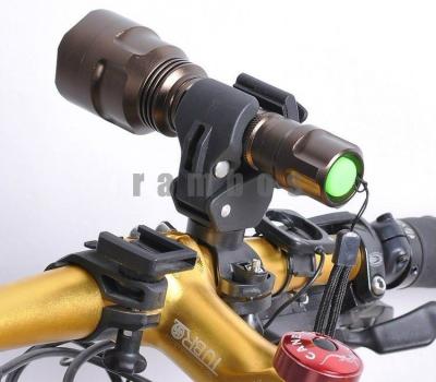 China 360° Bike Torch Flashlight Mount Holder , Clip LED Flashlight Bicycle Handlebar Cradle Holder for sale