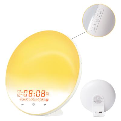 China Digital Sleeping Alarm Clock Interesting 6 Tone Adjustable Rope Size Wake Up Light With Sunrise Simulation for sale