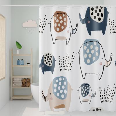 China Sustainable Shower Curtain Set Bathroom Fabric Hanging Curtain Made Of Waterproof Colorful Funny With Standard Size for sale