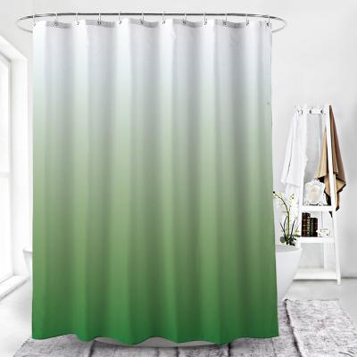 China Solid Color Sustainable Gradient Waterproof Hotel Shower Curtain 72x78 In for sale