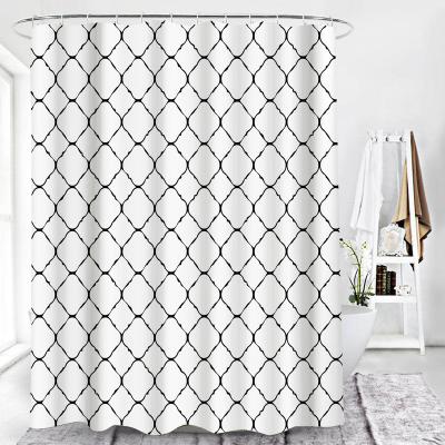 China Sustainable Custom Morden Pattern Polyester Shower Curtain For Hotel for sale