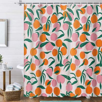 China Sustainable Multicolor Stitching Colorful Floral Bathroom Shower Curtain for sale